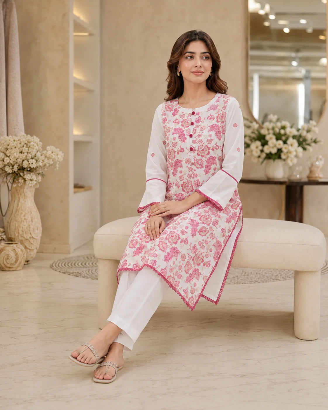 Traditional Block Print Style 2-Piece