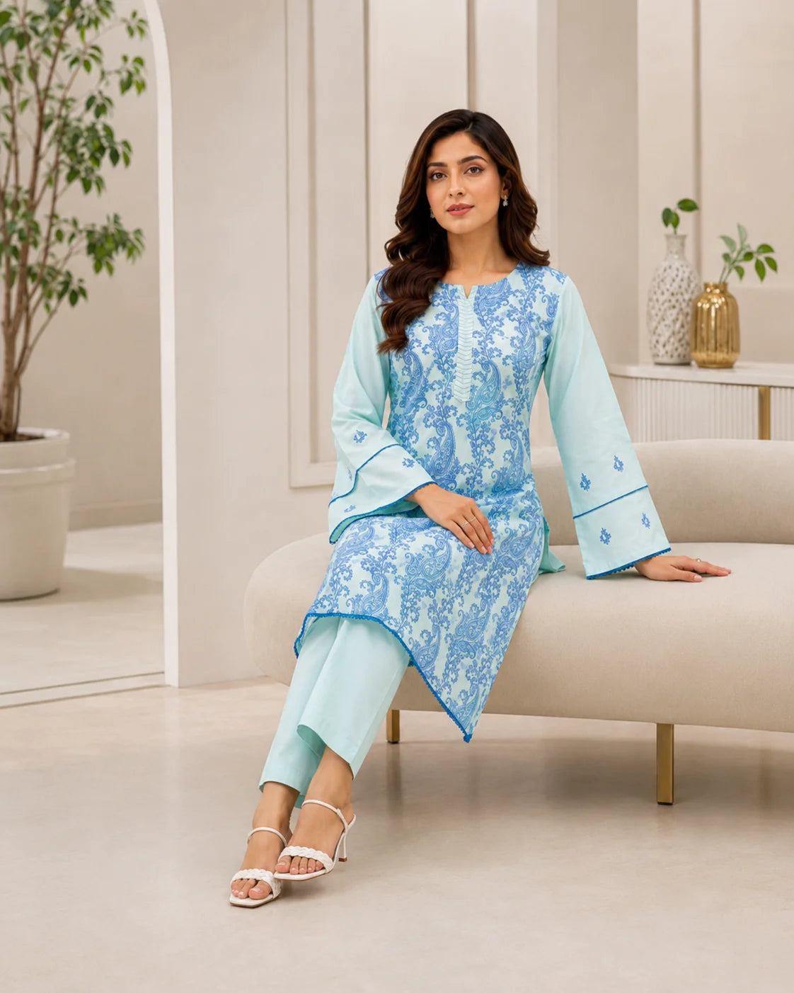 Premium Floral Fusion 2-Piece Co-Ord Set