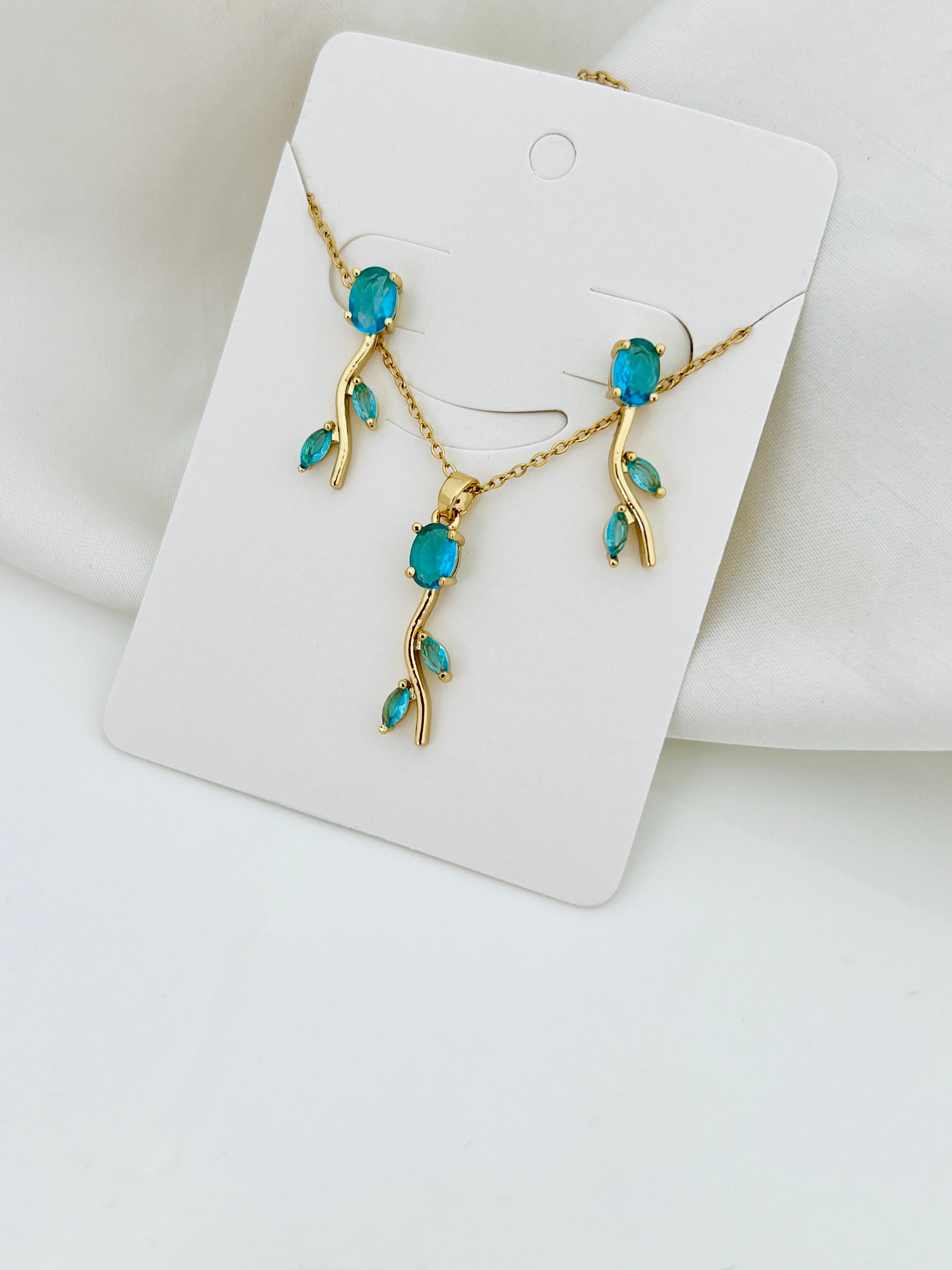 Sweet Blush Tulip Blossom Jewelry Set – Gold Plated