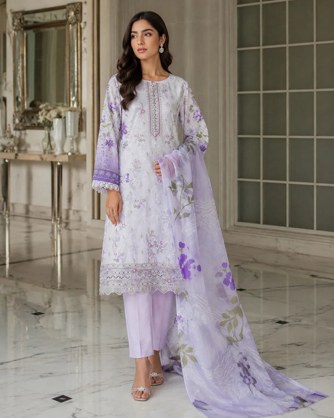 Premium Heavy Thread Motif Suit