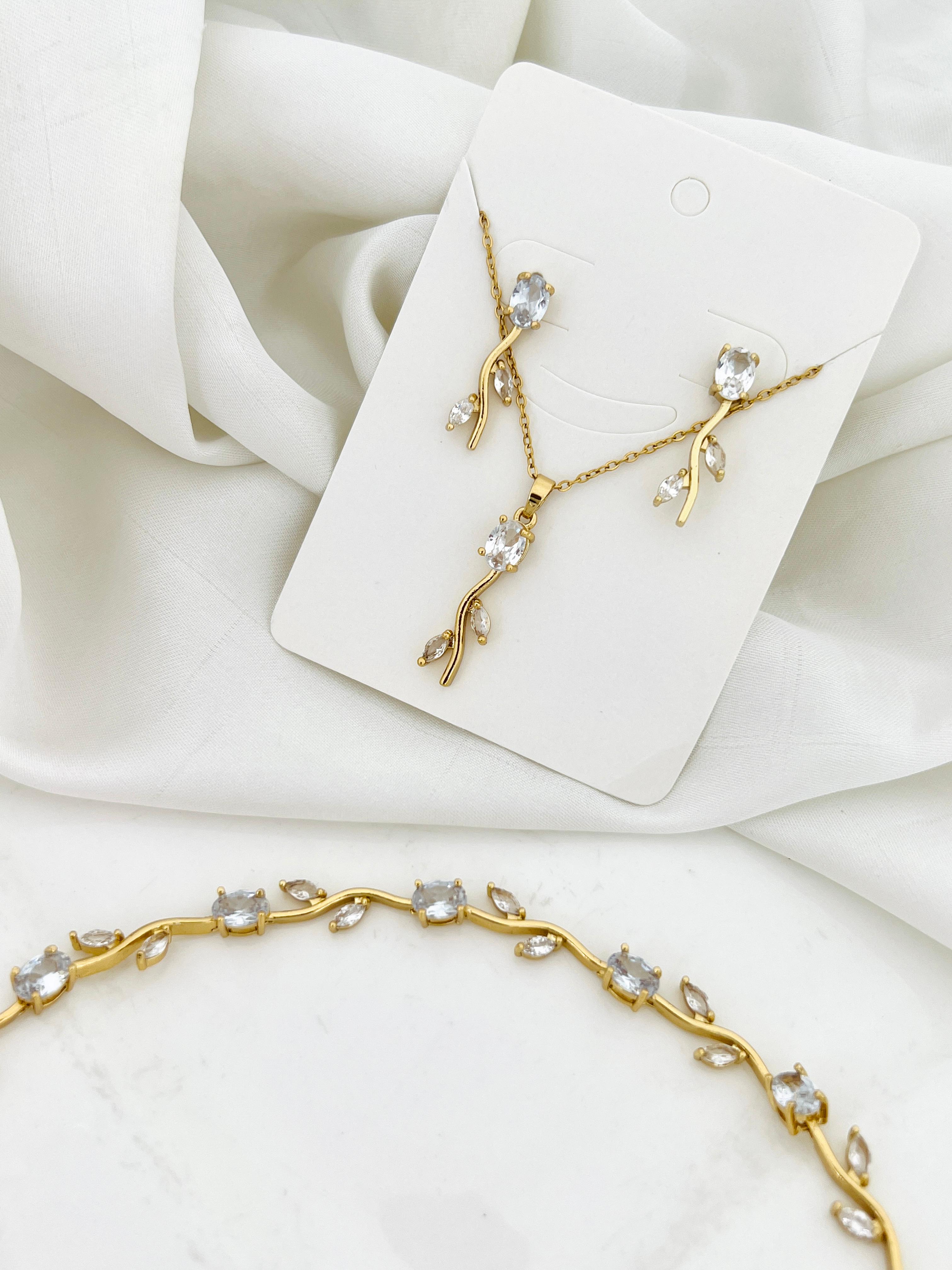 Enchanted Garden Tulip Stem Jewelry Set