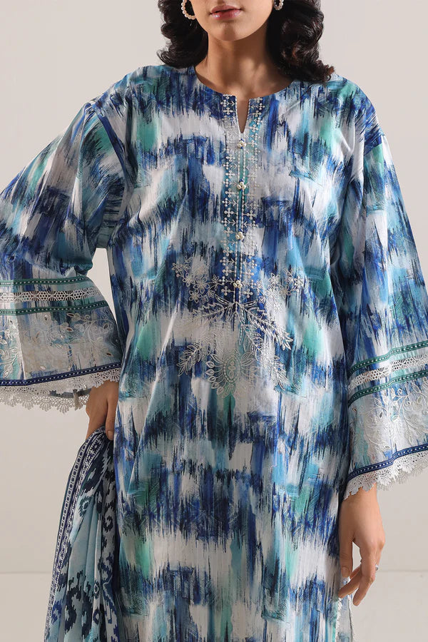 Embroidered Luxury Lawn - Ocean Breeze (3-Piece)