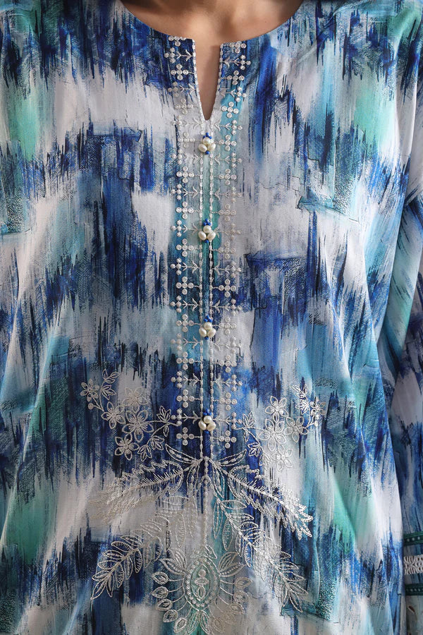 Embroidered Luxury Lawn - Ocean Breeze (3-Piece)