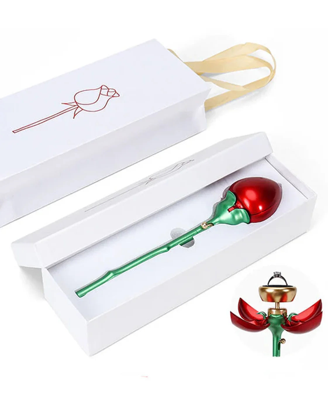 Valentine's Day Gift Eco-Friendly Modern Luxury Red and Pink Openable Plastic Single Rose Box