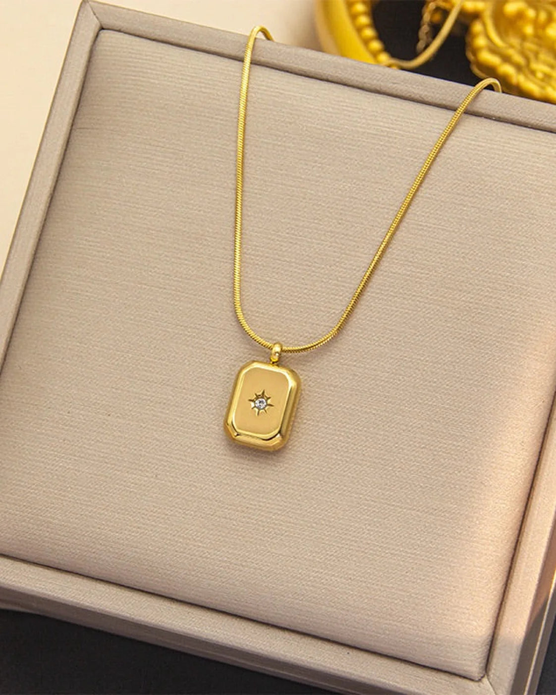 Minimalist Geometric Hexagon Locket