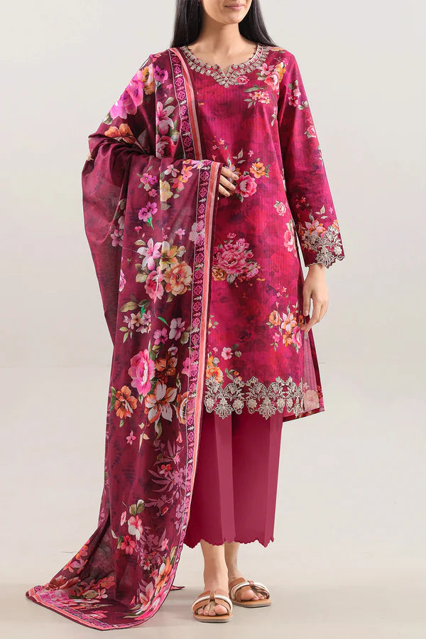 Exquisite Printed Lawn - Aqua Marine (3-Piece)