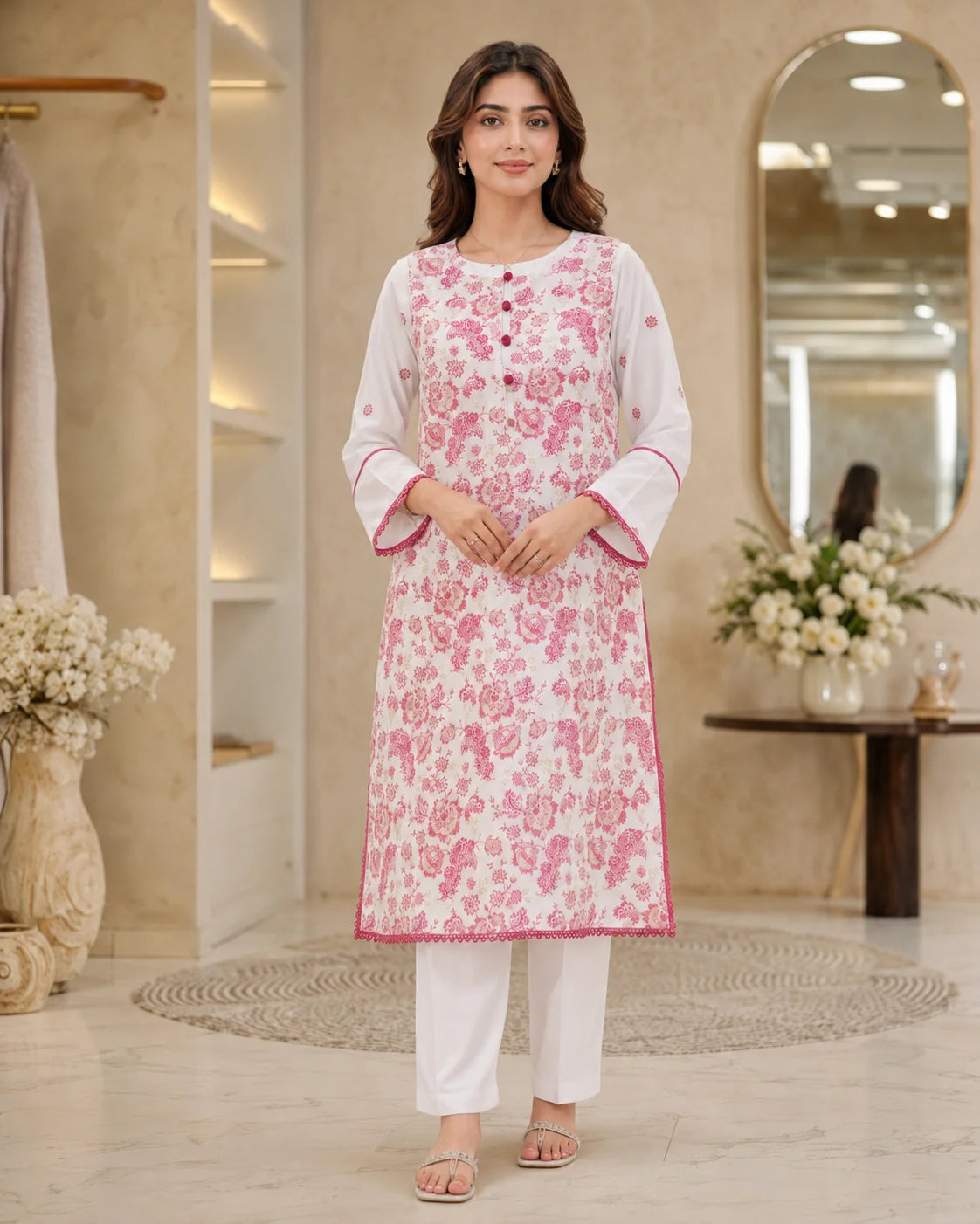 Traditional Block Print Style 2-Piece