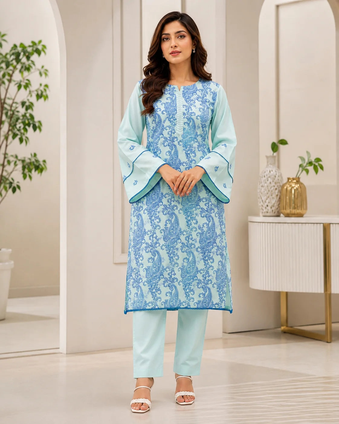 Premium Floral Fusion 2-Piece Co-Ord Set