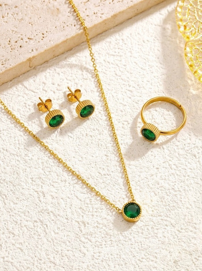 Baroque Royal Crest Emerald Cut Set