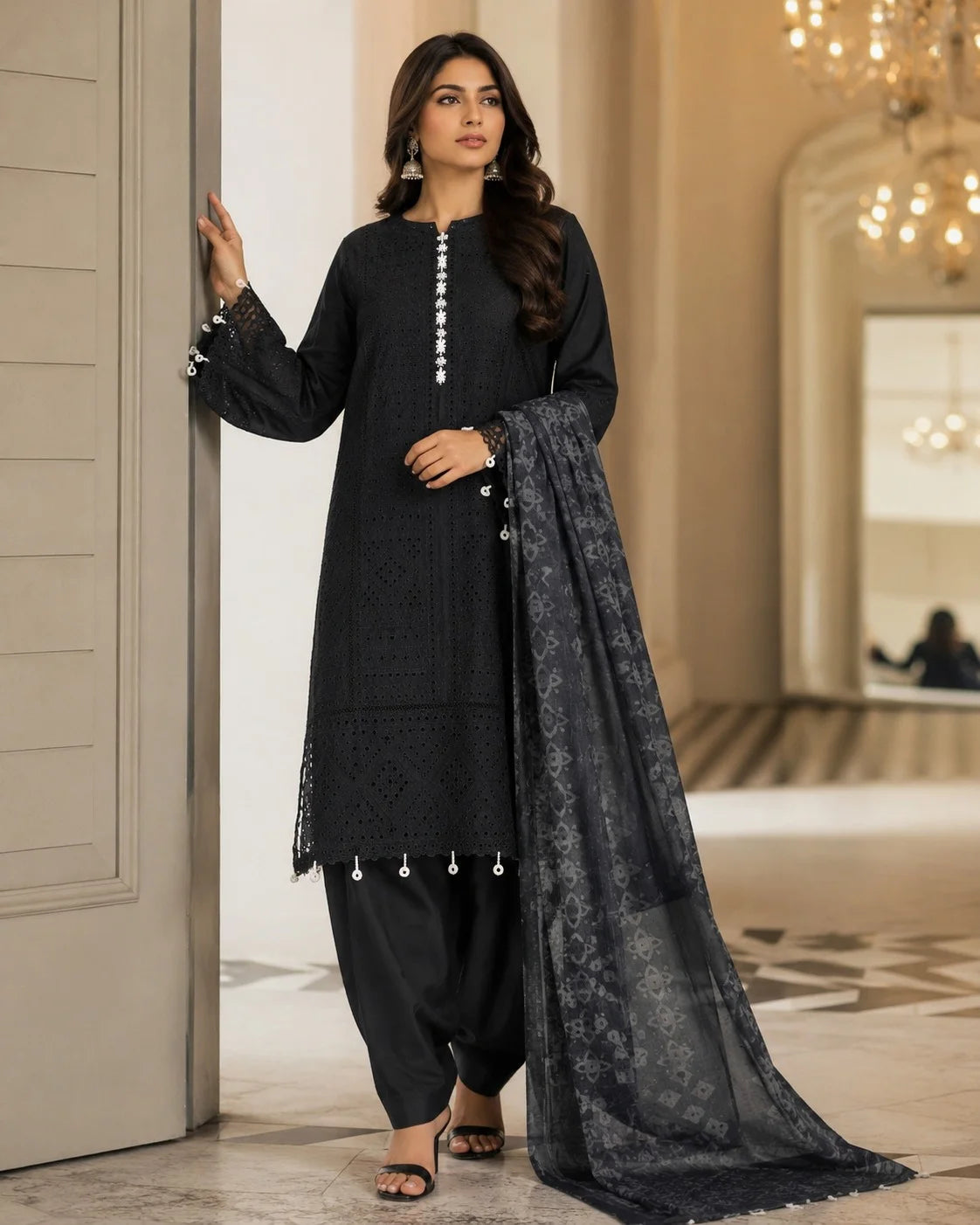 Royal Pastel Embroidered Suit